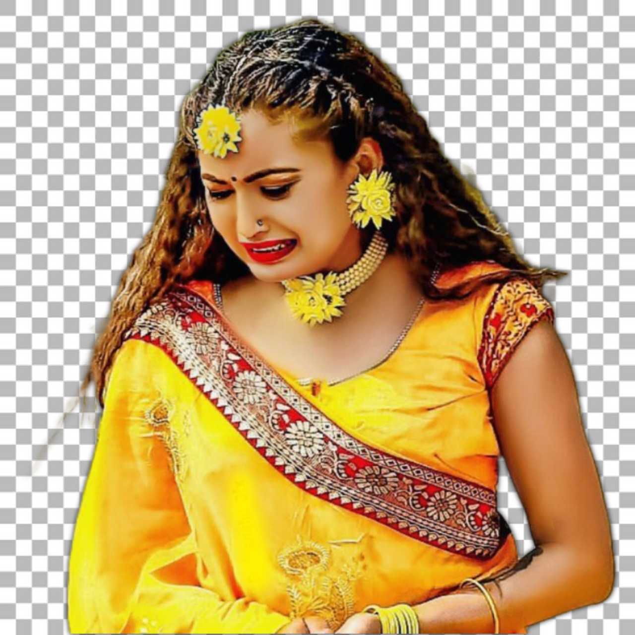 Wedding emotional girl PNG | Indian wedding ceremony haldi sad girl image download 