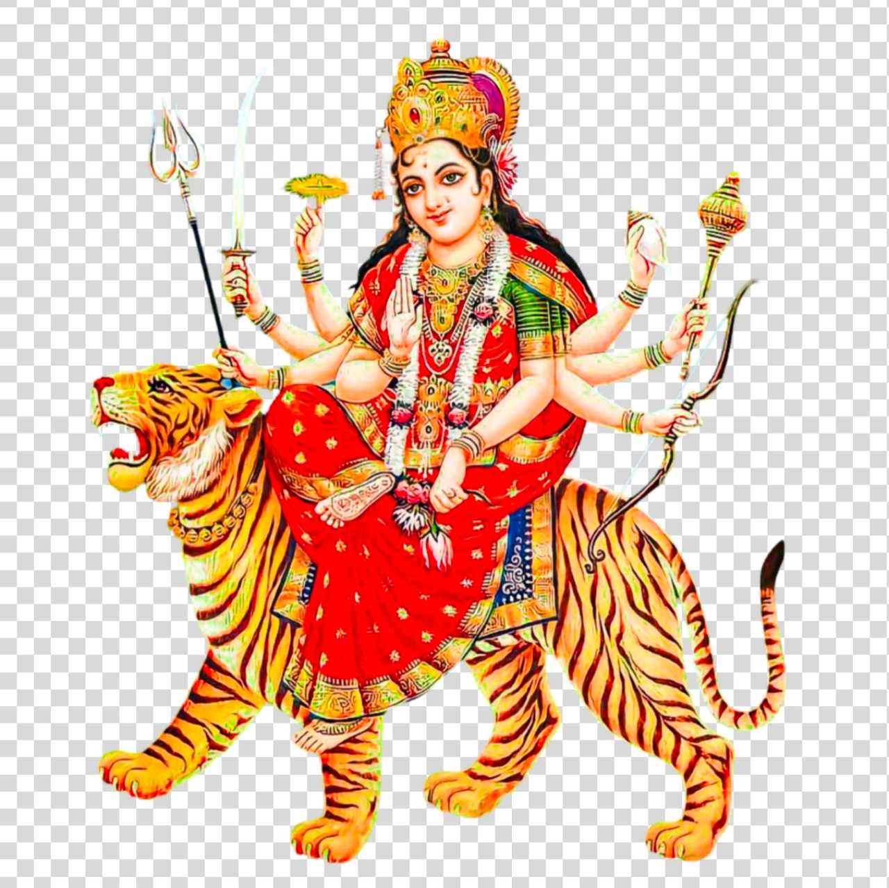 Durga Maa 4K PNG images free download, Navratri editing mana Durga PNG image download 