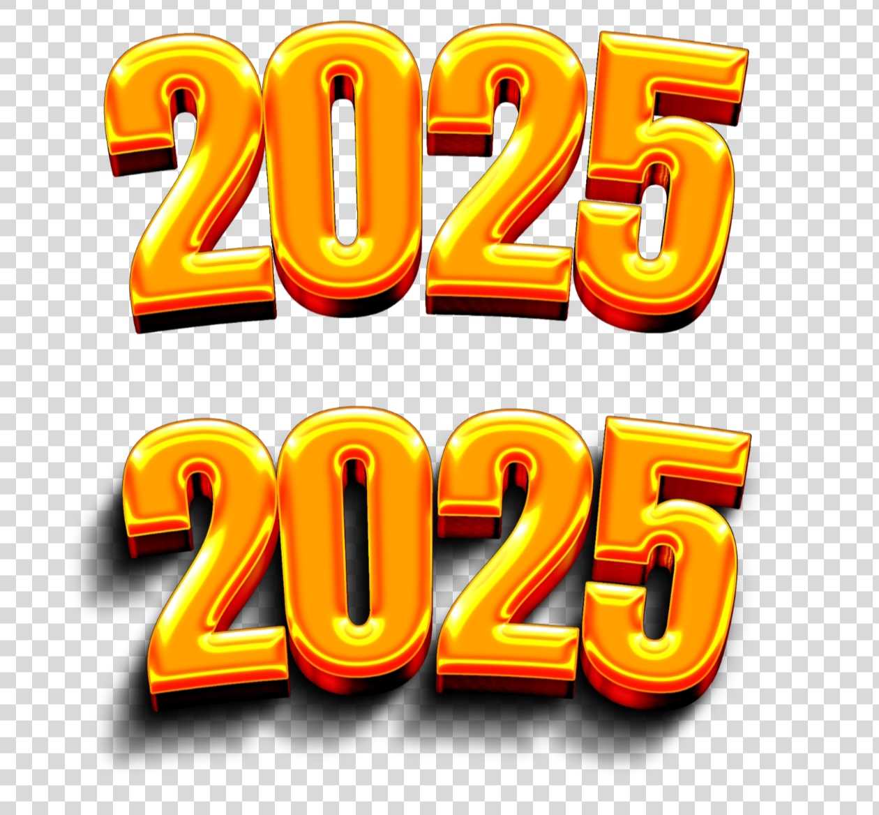 Happy New Year 2025 banner editing PNG image download 