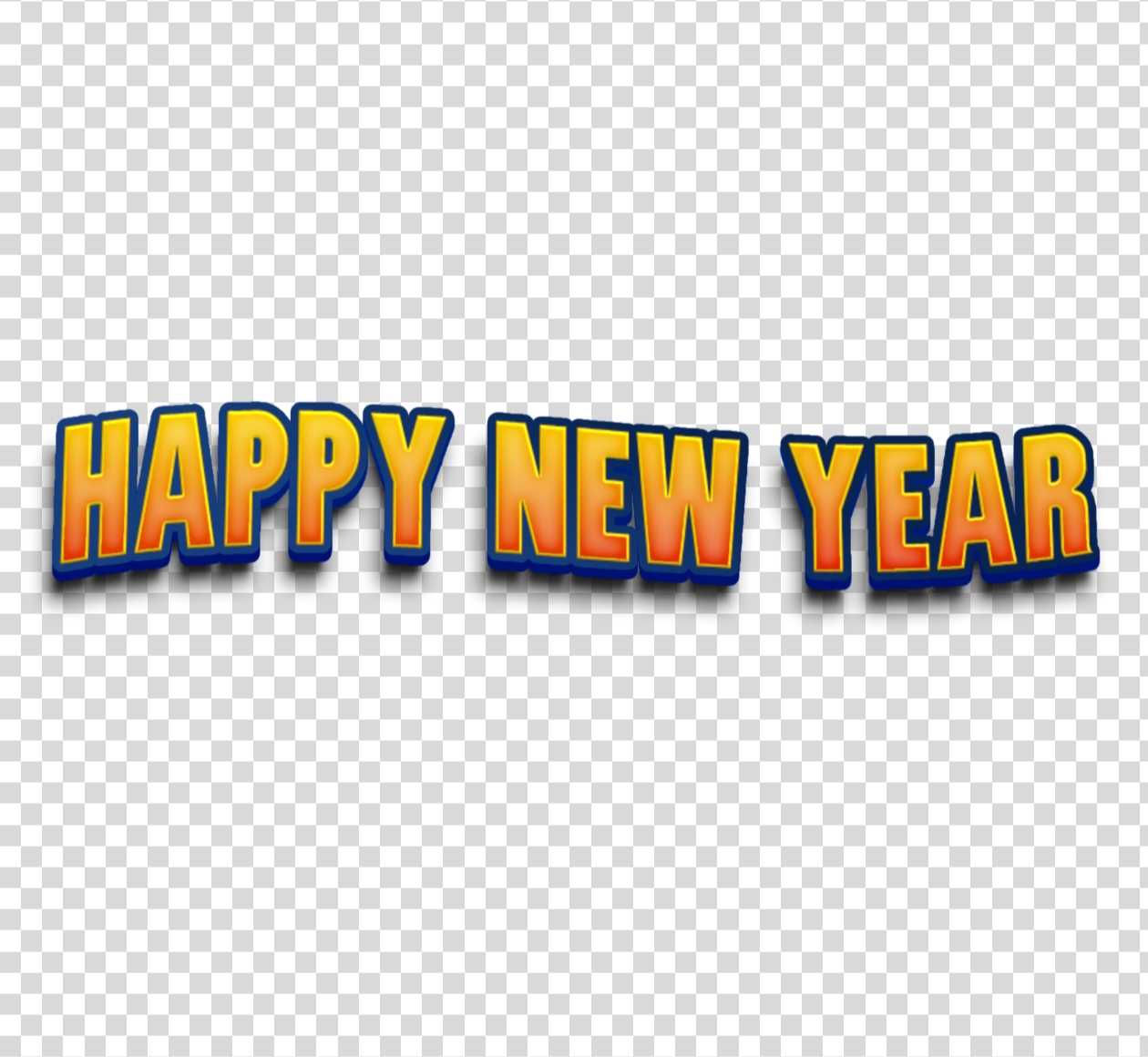 Happy New Year 3D text PNG transparent image download