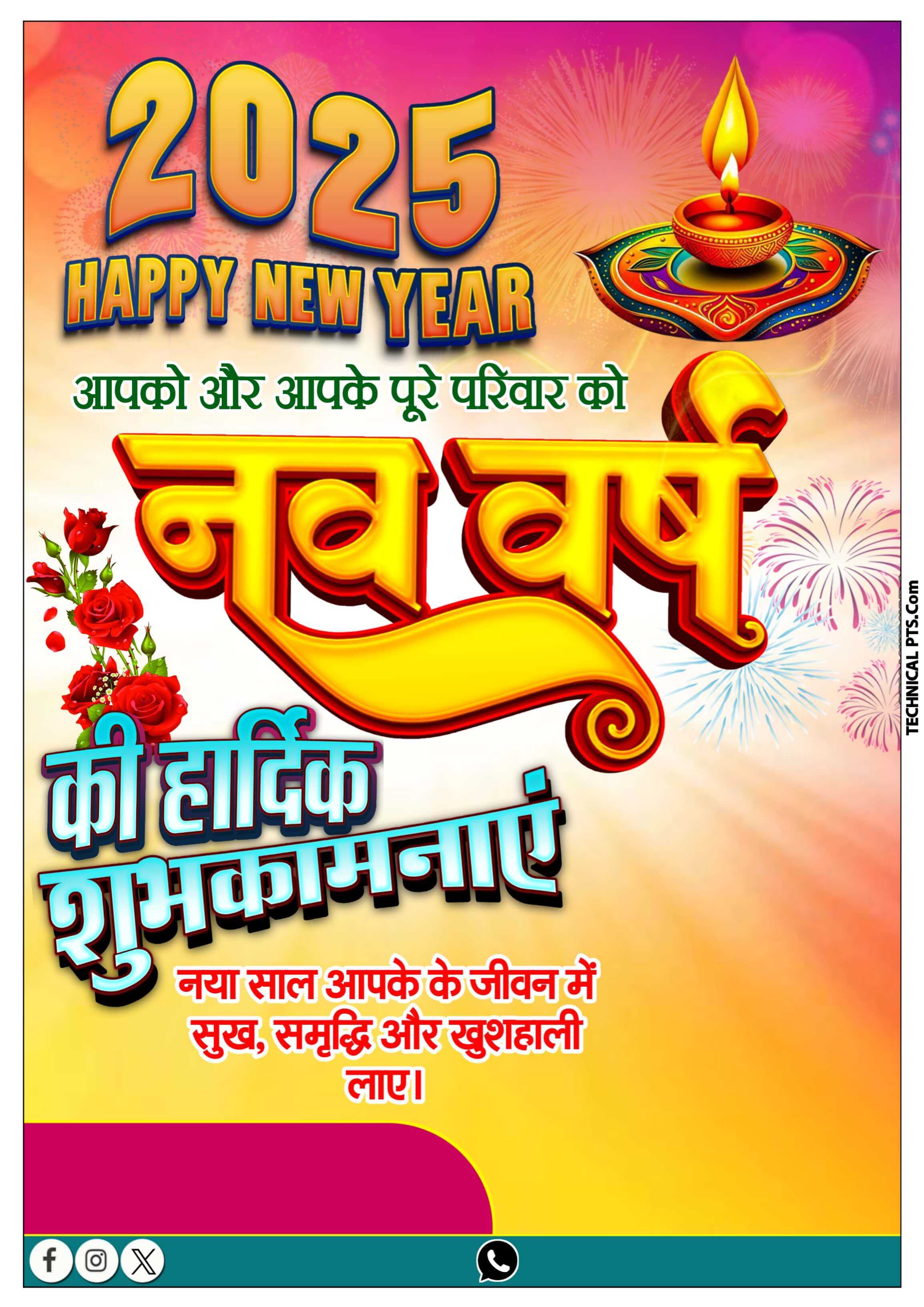 Happy New Year 2025 banner Plp file download | naya Sal banner editing 2025 PlP file download free